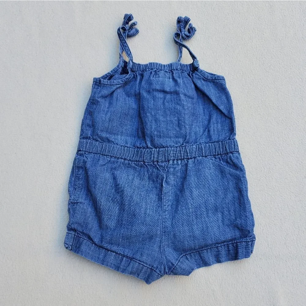 Old Navy Medium Wash Denim Tank Top Romper 12-18 Months